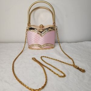 Vibtage Pink & Gold Cocktail Purse